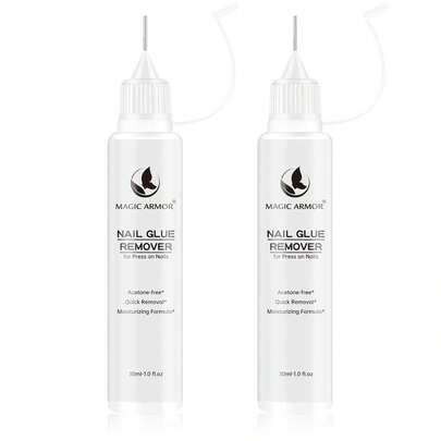 2 Pieces30 Ml (1.0 Fl Oz) Precision Nozzle Nail Glue Remover For Press-On Nails With Crystal Wands, Acetone-Free And Odorless Soft Nail Gel Glue Remover For Press-On Nails And False Nails