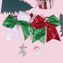 2 piezas Set de Lazos Elásticos para el Cabello con Lentejuelas - Accesorios Brillantes para el Cabello, Multicolor - Adecuado para Trenzas, Moños, Coletas, Adolescentes, Decoración de Fiesta de Navidad y Cumpleaños, Pasadores y Diademas - Decoraciones Fáciles de Usar para el Cabello en Días Festivos