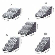 1pc Cartoon Pet Stairs, 2/3/4/5 Steps High Elastic Foam Climbing Ladder Suitable For Elderly, Disabled Pets To Access Sofa, Bed, Non-Slip & Removable