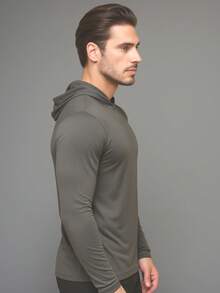 Kit 10 Camisa Térmica Proteção Uv Segunda Pele Com Capuz Masculina - Cinza - Visão 6