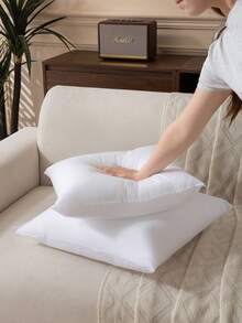 1个/2个白色枕芯，靠垫芯，无纺布欧式靠垫芯，方形沙发靠背垫芯，适用于客厅沙发、卧室床头板装饰、汽车座椅和圣诞装饰。 - 白色 - 查看 5