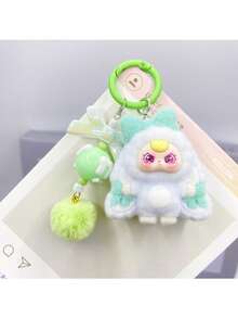 1 件卡通 3D 植绒可爱饰品钥匙扣，卡通吊坠包饰，男女通用钥匙圈配件万圣节配饰教师节圣诞节礼物创意