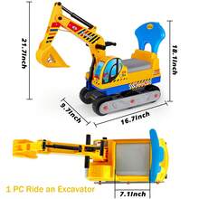 Excavator Ride On Toddler Toys With Snow And Sand Digging Capabilities Beach Toys, Indoor/Outdoor Ride On Excavator Toy, Suitable For Boys Girls Ages 3 4 5 6 7 8+ The Perfect Birthday Gift For Kids - Multicolor - View 9