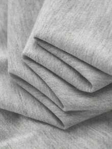 年轻女孩休闲舒适宽松厚针织套头连帽运动衫 - 灰色 - 查看 6