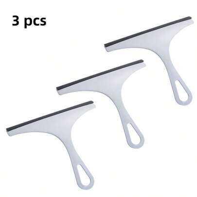 3 Pcs Household Glass Scraper, Double-Sided Cleaning, Easy To Use, Professional Tool For Window Glass Cleaning, Window Wiper Cleaner Scraper, Shower Screen Mirror, Household Blade Brush