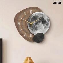 Reloj de pared decorativo minimalista de lujo 2D, movimiento de cuarzo súper silencioso, sin sonido de tic-tac, adecuado para sala de estar, dormitorio y oficina, decoración de pared de dormitorio de moda - Multicolor - Ver 2