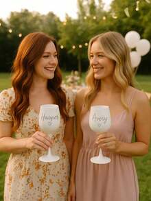 Personalized Acrylic Plastic Champagne Flute, Bridal Party Gift, Bridesmaid Wine Glass, Bachelorette Party Cup, Wedding Decor Stylish, Adorable, Colorful Custom, Personalized, Unique Ideal Gifts For Her Friends, Son, Daughter, School Students - Multicolor - View 3