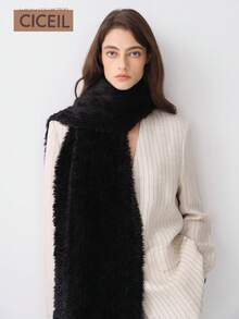 1 Peça Lenço Elegante e Casual de Poliéster Fleece de Cor Sólida, Adequado para Uso Diário no Outono/Inverno - Multicolorido - Visão 4