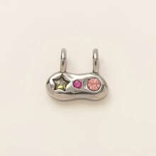 1 pieza Taza de té de lencería de acero de color, bola de cristal, corona de niña pequeña, sombrero de la ciudad Blender, colgante de acero inoxidable, se puede usar para hacer collares, pulseras, aretes, llaveros, etc. Material de acero inoxidable chapado en oro de 18K, joyería, cuentas decorativas, joyería de mujer, joyería DIY, joyería de llavero, joyería de acero inoxidable, colgante de acero inoxidable.