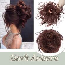 Natural Soft Messy Bun Hair Extensions X-Large Scrunchie Updo Cover Hair Elastic Band Wrap On Ponytail Hair Extensions Synthetic Straight Tousled Chignon Bleach Blonde Highlight Ombre Color Hairpiece Pony Tail Hair Piece For Women Halloween Party Daily Wedding - 彩色 - 查看 30