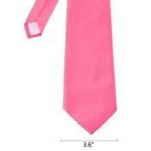 New Hot ! Solid Color Plain Classic Necktie Men's Tie,ZXCFTE - 05-Hồng nóng bỏng - Xem 3