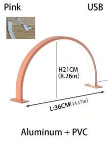 1 Đèn làm móng chuyên nghiệp hình lưỡi liềm - Thiết kế mỏng 14.1"/20.4" với đèn LED trắng đơn sắc, cấp nguồn USB, lý tưởng cho việc vẽ móng nghệ thuật chính xác, chiếu sáng bàn trang điểm và đầu giường (Tùy chọn màu trắng/hồng) - Một cỡ - Xem 14