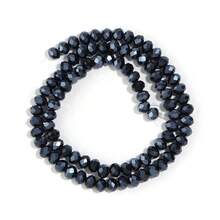 1 件镀黑玛瑙切割算盘珠水晶扁珠，多色，3/4/6/8/10 毫米，时尚多彩可爱镀色百搭多功能手工 DIY 串珠，手链、项链、珠宝制作、手机链、钥匙扣的隔珠 - 電鍍黑膽石色 - 查看 8