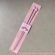 (Authorized) Sanrio 2pcs Hello Kitty Chopsticks, Yuguigou New Single Pack For Home Use, Meileti Split Meal Anti Slip Couple Cartoon High Appearance, Suitable For Family Travel And Dining (Slight Difference Between The Actual Product And The Picture)