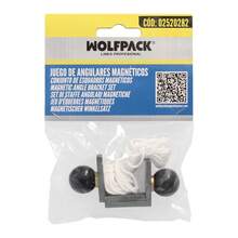 WOLFPACK LINEA PROFESIONAL Juego Angulares Magneticos Para Reglas 40x40 mm. Nivel Pared, Nivelador Pared.