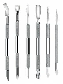 Empujador de cutículas oblicuo de doble cabeza de acero inoxidable de alta calidad, mango mate antideslizante, herramienta de manicura para limpieza de uñas y cuidado de cutículas