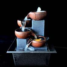 LUMIARTISAN 3-Layer USB Powered Desk Lamp Fountain, Plastic Indoor Waterfall, Used For Home And Office Decoration, Feng Shui And Meditation, Relaxing Desktop Water Scenery - no crystal ball - 查看 3