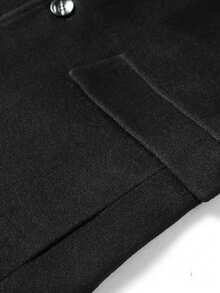 男士羊毛混纺西装外套，休闲时尚纯色长袖口袋纽扣大衣，秋冬服装