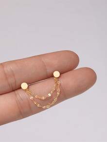 1Pc Chain Tassel Accessories 925 Sterling Silver Earring For Women Classic Minimalist Jewelry Gift For Her Christmas Gift Fine Jewelry - Multicolor - View 7