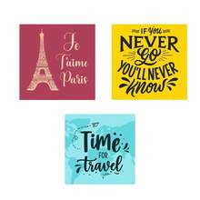 Quadros Decorativos 20*20cm – Série Viagem e Exploração para Inspirar Aventuras em Casa( com brinde surpresa!) - kit 3b - Visão 1