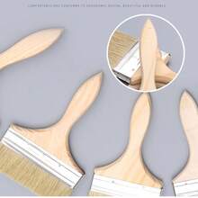 Dust Removal Paint Brush, Bristle Barbecue Brush, Thickening, Lengthening, Bristle Brush, Ash Sweeping Marine Brush. Wooden Handle Paint Brush, Pig Hair Brown Brush To Barbecue Soft Hair, Clean Household Glue Brush, Lengthen And Thicken For Industrial Use, Suitable For Painting, Dyeing, Painting, Bonding And Using Gypsum Powder. One Inch. 2 Inches. Three Inches,