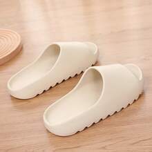 男女通用运动拖鞋，防滑，防臭，厚底，减震，软底，室内/室外，情侣拖鞋 - 米色 - 查看 5