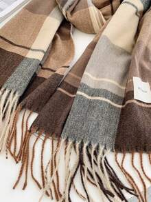 GXEA New Winter Plaid Scarf, Soft Fabric For Women, Tassel Shawl, Long Couple Scarf, Warm And Thick, Suitable As An Inexpensive Gift - Multicolor - View 6