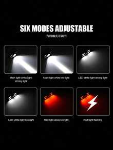 1pc Smart Sensor Headlamp, USB Rechargeable, Infrared Sensor With Pulsing Control, Bright LED Headlight With Red & White Dual Light Sources, 6 Brightness Levels. Essential For Outdoor Night Fishing And Running. - 1pc - View 5