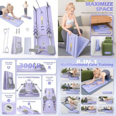 JKSHMYT Pilates Reformer Machine Pilates Board MultiPurpose Foldable Portable Pilates Equipment For Home