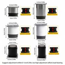 4 件装可调节不锈钢金属家具腿，黑色圆腿，适用于咖啡桌、橱柜、沙发架、电视柜、书架 - 彩色 - 查看 6