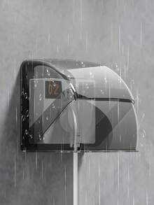1 pieza Cubierta protectora impermeable para toma de corriente, Cubierta protectora impermeable para toma de corriente de jardín exterior, Caja de engranajes rectangular a prueba de lluvia de uso pesado con ventana transparente, Protector de toma de corriente a prueba de polvo, Cubierta protectora impermeable y a prueba de polvo para toma de corriente de baño, a prueba de descargas eléctricas, adecuada para exteriores, baño, cocina, sala de estar, decoración del hogar