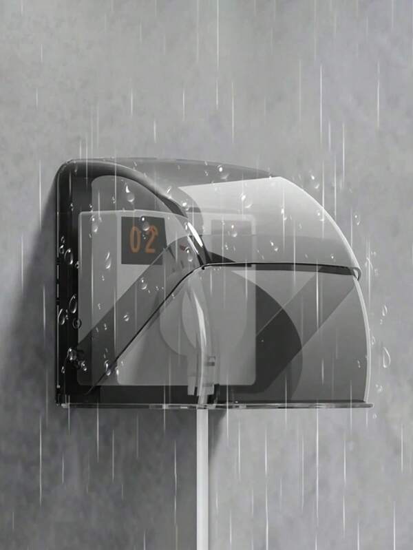 1pc Waterproof Power Socket Protective Cover, Outdoor Garden Power Socket Protective Cover, Heavy Duty Rectangular Rainproof Gear Box With Transparent Window, Dustproof Power Socket Protector, Bathroom Socket Waterproof Dustproof And Anti-Electric Shock Protective Cover, Protect Electrical Safety, Suitable For Outdoor, Bathroom, Kitchen, Living Room, Home Decoration