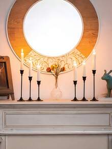 3/6/30件套黑色创意欧式金属烛台，简约设计，婚礼装饰，酒吧派对，客厅，餐厅装饰