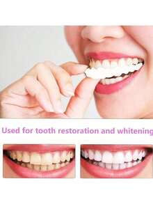 Prótesis dentales temporales Carillas ultrafinas: fórmula de resina autoadhesiva para una sonrisa brillante al instante. Se adapta sin esfuerzo a las bocas sensibles de adolescentes y adultos. Adecuadas para prótesis dentales, dientes temporales, fundas dentales, prótesis dentales para mujeres y dientes. Las prótesis dentales Smile ayudan a ocultar los dientes desalineados, descoloridos, faltantes o astillados. Cómodas de llevar en cualquier ocasión. Aumentan al instante su confianza con una sonrisa radiante. Prótesis dentales con adhesivo termofusible. - Blanco - Ver 9