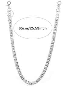 1 件时尚简约朋克摇滚嘻哈金属牛仔裤链，粗链腰饰配饰适合男士日常穿着，礼物 - 鏈條褲鏈 - 查看 7