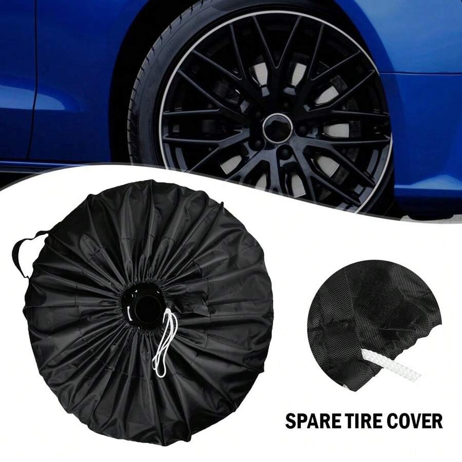2PCS 13-19inch Auto Black Spare Tire Cover Wheel Tyre Protection Leather Tire Cover - Black - View 1