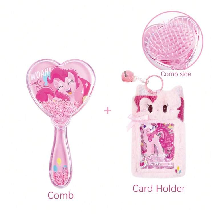 MY LITTLE PONY 女孩毛绒卡夹卡套独角兽和彩虹破折号可爱校园身份证钱包带装饰钥匙扣、餐卡、文件套装、学生好物时尚装饰圣诞节礼物适合女性和白领工作者 - 彩色 - 查看 15