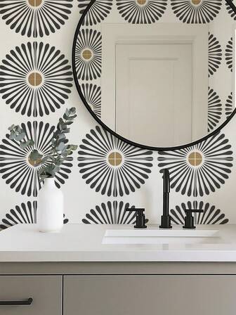 7.87"X7.87"Sunburst Vinyl Tile Decals Peel And Stick Floor Tiles, 10 Pieces Self-Adhesive DIY Vinyl Flooring, Removable Waterproof Tile Stickers For Bathroom, Kitchen