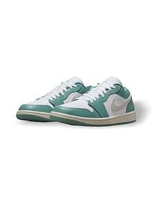Jordan 1 Low 女款运动鞋 轻便透气网眼鞋面 缓震减震 防滑 厚底 标志亲肤 易清洁 舒适贴身 街头健身 旅行购物 日常约会 上学 白绿 DC0774-138 - 白綠色 - 查看 2