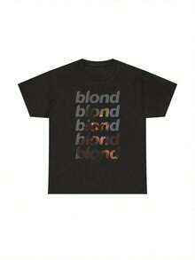 Frank Oceans Shirt Rap Tee Concert Merch Blonds Album Cover Graphic T-Shirt COTTON New Arrival Anime Clothes T Shirts For Men And Women - 黑色 - 查看 1