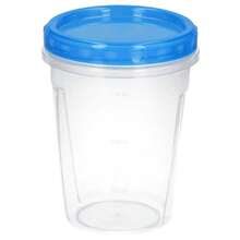 ORYX Round Plastic Container Set 1 Liter (Pack Of 3 Pieces) - Blue - View 3