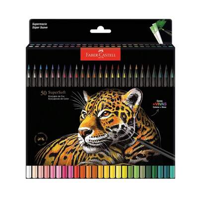 Faber-Castell Lapis De Cor Supersoft 50 Cores Faber Castell Novo Estojo