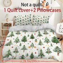 2/3pcs Christmas Tree Bed Comforter Set, Stars, Gift Box Duvet Cover Bed Sheets Set -Bedding Set, With 1 Duvet Cover And 1-2 Pillowcases, King-Size Bedspread, Soft Skin-Friendly Polyester, Machine Washable, Dry Clean,Suitable For Room/Bedroom/Home Decoration.