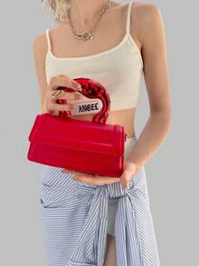 DareSee Sac à bandoulière carré imperméable, léger, portable, classique, décontracté, minimaliste, personnalisé, rouge, pour adolescentes, femmes, étudiantes, enseignantes, débutants et employés de bureau. Parfait pour le bureau, le travail, les affaires, les trajets. Idéal pour l'automne, Noël, l'hiver et les cadeaux de Noël