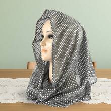 Women's Sequin Rave Hood Festival Rave Sparkly Rave Hood Head Scarf For Halloween Mardi Gras Costume Gear - 淺灰色 - 查看 5