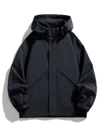 2025新款男士加大码冬季长袖外套，露营圣诞节新款男士连帽外套