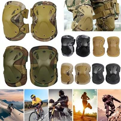 Knä- och armbågsskydd för motorcyklar, säkerhetsutrustning för utomhuscykling och skateboard, knä- och knäskydd för skateboard, taktiska knä- och armbågsskydd, skyddsutrustning för kamouflagekrypning, slagtålig professionell sportskyddsutrustning för utomhusklättring, andningsbar och