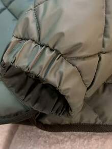 女式2025年翻领绗缝棉服外套，短款，时尚修身度假外套，冬季 - 軍綠色 - 查看 6