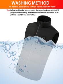 Veste chauffante casual unie pour hommes, vêtement d'extérieur d'hiver à isolation thermique