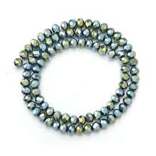 1 Strand Electroplated Green Faceted Abacus Beads, Multi-Color Crystal Flat Round Beads Assorted 3/4/6/8/10mm,Fashion Colorful Lovely Electroplated Beads, Versatile For DIY Jewelry Making, Bracelet, Necklace, Mobile Phone Strap, Keychain - Electroplating Green - View 10